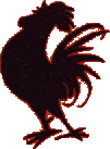 Schwarzer Hahn aus dem Logo des Unternehmens