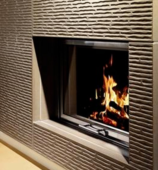 individueller Gaskamin im futuristischen Stil