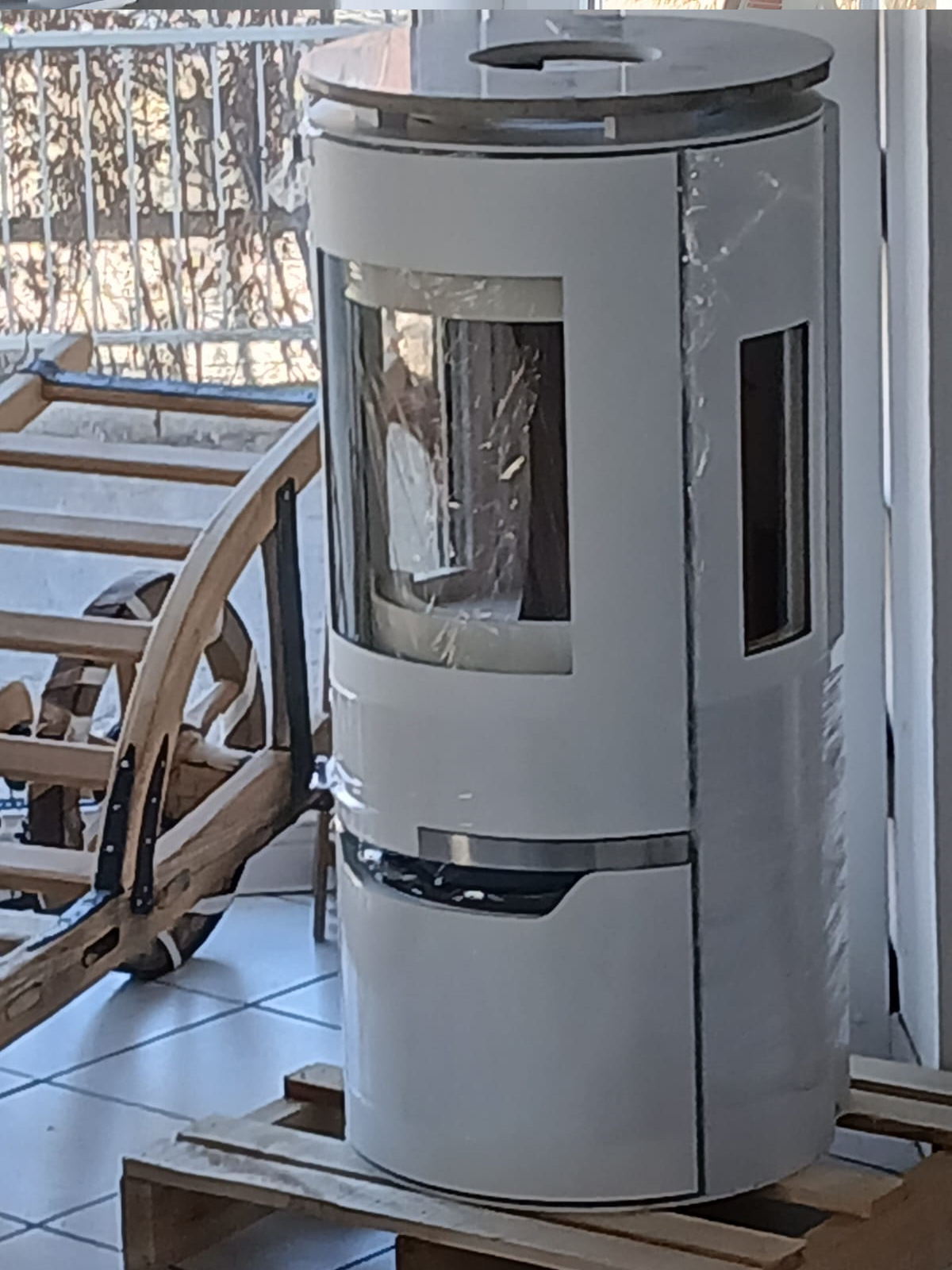 Thermia Kaminofen Hiron Trio Stahl weiß 6 kW